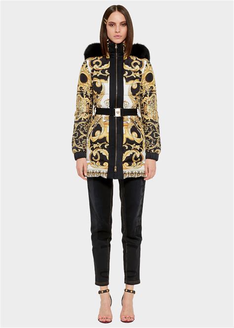 versace collection padded coat|Versace coat cheap.